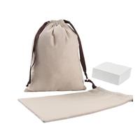 Sac cadeau cosmétique en lin et coton café, pochette de maquillage mousseline biologique avec cordon serrage Pochon Tissu avec Cordon(Just 50 Bag no logo,10X10CM_OTHER)