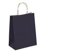 Sac cadeau de fête vacances avec poignée, sac courses bijoux, mariage Saint-Valentin, en papier coloré Pour Cadeaux(DEEP BLUE,15x21cmx10PCS)