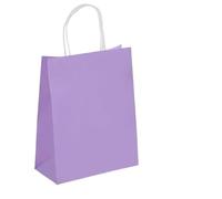 Sac cadeau de fête vacances avec poignée, sac courses bijoux, mariage Saint-Valentin, en papier coloré(Purple,15x21cmx50PCS)