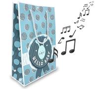 Sac cadeau de naissance avec musique « bébé » pour garçon, on ouvre le sac, déclare un bébé rire rigolo et une berceuse, GagBag de bentino