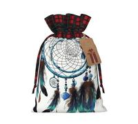 Sac cadeau de Noël amérindien attrape-rêves sacs de Noël pour fournitures de fête de Noël, sac à cordon de serrage, sacs d'emballage pour cadeaux de fête
