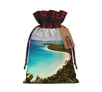 Sac cadeau de Noël avec cordon de serrage imprimé île de Cuba pour sacs de Noël, cadeaux de fêtes de fin d'année