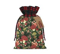 Sac cadeau de Noël avec cordon de serrage Motif champignons lumineux