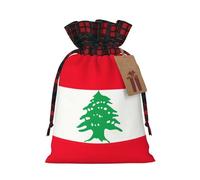 Sac cadeau de Noël avec cordon de serrage Motif drapeau du Liban
