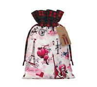 Sac cadeau de Noël avec cordon de serrage Motif Tour Eiffel Paris