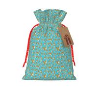 Sac cadeau de Noël avec cordon de serrage - Motif zoo de kangourou