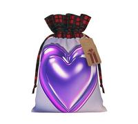 Sac cadeau de Noël avec cœurs violets pour fournitures de fête de Noël, sac à bonbons, sacs d'emballage pour cadeaux de fête