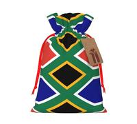 Sac cadeau de Noël en toile avec cordon de serrage Motif drapeau de l'Afrique du Sud
