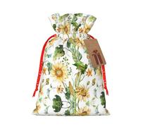 Sac cadeau de Noël en toile avec cordon de serrage Motif tournesol et maïs