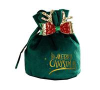 Sac cadeau de Noël en velours avec jolis motifs décoratifs pour enfants, filles, garçons, cadeau d'anniversaire, sacs à bonbons de Noël refermables