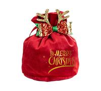 Sac cadeau de Noël en velours avec jolis motifs décoratifs pour enfants, filles, garçons, cadeau d'anniversaire, sacs à bonbons de Noël refermables