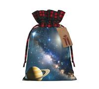 Sac cadeau de Noël, planètes, étoiles et galaxie, sac de Noël pour fournitures de fête de Noël, sac à bonbons, sacs d'emballage pour cadeaux de fête