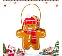 Sac Cadeau de Noël | Pochon Gourmand Bonhomme en Pain d'Épice | Pochette Cadeau Décorative Pour Bijoux Prix Friandises | Cadeaux Friandises Goûters Fête de Noël en Classe