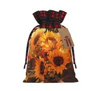 Sac cadeau de Noël tournesols dans un vase - Bas en toile de jute pour tous vos cadeaux de Noël et vos besoins en bagage à main