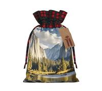 Sac cadeau de Noël Yosemite National Park Sacs de Noël pour fournitures de fête de Noël Sac à cordon Sac à bonbons Sacs d'emballage pour cadeaux de fête