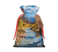 Sac cadeau de Noël Zion National Park Sacs de Noël pour fournitures de fête de Noël, sac à cordon de serrage, sacs de fête, sacs à bonbons, boîte d'emballage pour cadeaux