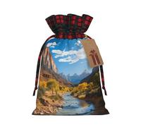 Sac cadeau de Noël Zion National Park Sacs de Noël pour fournitures de fête de Noël Sac à cordon Sac d'emballage pour cadeaux de fête