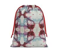 Sac cadeau doux avec cordon de serrage imprimé marbre abstrait avec ruban rouge durable pour Noël Halloween pour adultes cadeau