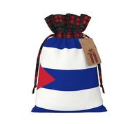 Sac cadeau drapeau cubain bicolore avec cordon de serrage M beau pratique adapté pour Noël et anniversaire