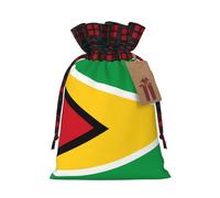 Sac cadeau drapeau de la Guyane bicolore avec cordon de serrage M beau pratique adapté pour Noël et anniversaire