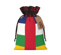 Sac cadeau drapeau de l'Afrique centrale bicolore avec cordon de serrage M beau pratique adapté pour Noël et les anniversaires