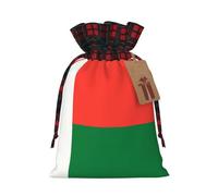 Sac cadeau drapeau de Madagascar bicolore avec cordon de serrage S beau pratique adapté pour Noël et anniversaire