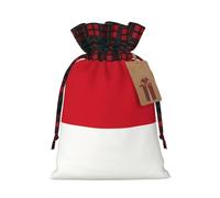Sac cadeau drapeau de Monaco bicolore avec cordon de serrage S beau pratique adapté pour Noël et anniversaire
