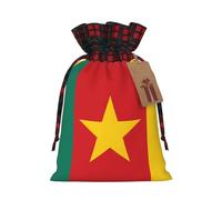 Sac cadeau drapeau du Cameroun bicolore avec cordon de serrage S beau pratique adapté pour Noël et anniversaire