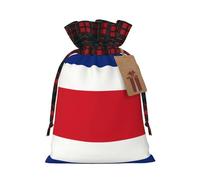 Sac cadeau drapeau du Costa Rica deux couleurs avec cordon de serrage S beau pratique adapté pour Noël et anniversaire