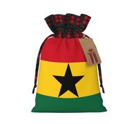 Sac cadeau drapeau du Ghana bicolore avec cordon de serrage S beau pratique adapté pour Noël et anniversaire