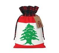 Sac cadeau drapeau du Liban bicolore avec cordon de serrage S beau pratique adapté pour Noël et anniversaire