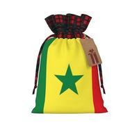 Sac cadeau drapeau du Sénégal bicolore avec cordon de serrage M beau pratique adapté pour Noël et anniversaire