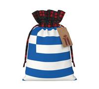 Sac cadeau drapeau grec bicolore avec cordon de serrage S beau pratique adapté pour Noël et anniversaire