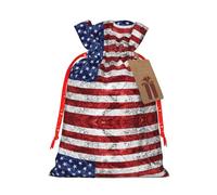 Sac cadeau en chanvre avec drapeau américain Indépendance du 4 juillet, sacs de Noël pour fête de Noël