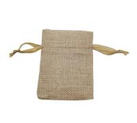 Sac cadeau en coton et ruban de soie, sac lin, sacs Jute, à cordon, sangle mousseline, d'emballage Pochon Tissu avec Cordon(Ribbon Rope,17x23cm)