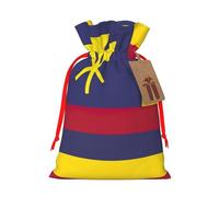 Sac cadeau en lin avec cordon de serrage, motif drapeau du royaume d'Hawaï, pochette de rangement réutilisable pour fête de Noël