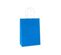 Sac cadeau en papier kraft coloré, couleur unie, for emballer des friandises à emporter, for un anniversaire ou mariage(Blue,10pcs)