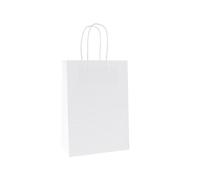 Sac cadeau en papier kraft coloré, couleur unie, for emballer des friandises à emporter, for un anniversaire ou mariage Pour Cadeaux(White,10pcs)