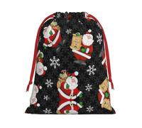 Sac cadeau en peluche ultra douce avec cordon de serrage et inscription « Merry Christmas Happy Print » - Sacs de Noël - Pochettes à bijoux de mariage