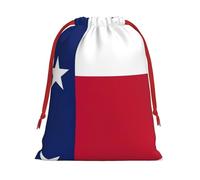 Sac cadeau en peluche ultra douce avec cordon de serrage imprimé drapeau de l'État du Texas, cadeaux de Noël, sacs de vacances de Noël, pochettes à bijoux de mariage