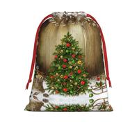 Sac cadeau en peluche ultra douce avec cordon de serrage Merry Christmas 8, sacs de fête de Noël, sacs de vacances de Noël, pochettes à bijoux de mariage