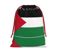Sac cadeau en peluche ultra douce avec cordon de serrage, motif drapeau de la Palestine, cadeaux de Noël, sacs de vacances de Noël, pochettes à bijoux de mariage