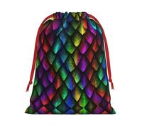 Sac cadeau en peluche ultra douce avec cordon de serrage, motif écailles de dragon, cadeaux de Noël, pochettes à bijoux de mariage