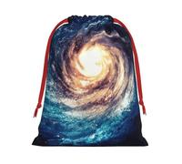 Sac cadeau en peluche ultra douce avec cordon de serrage Motif galaxie de la Voie lactée Univers