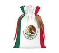Sac cadeau en toile avec cordon de serrage Motif drapeau du Mexique
