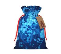 Sac cadeau en toile de jute avec cordon de serrage pour mariage/fête/festival/rangement Bleu