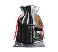 Sac cadeau en toile de jute avec cordon de serrage pour mariage/fête/festival/rangement Motif pont de Brooklyn