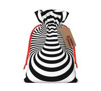 Sac cadeau en toile de jute avec cordon de serrage pour mariage/fête/festival/rangement Noir/blanc