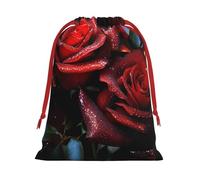 Sac cadeau en velours super doux avec pochette à cordon de serrage, sac de rangement complet imprimé pour Noël et rangement quotidien