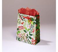 Sac cadeau Feuillage PM L 14 x H 18 houx fougère